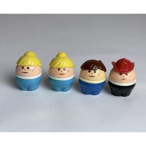 4 Vintage Little Tikes Toddle Tots Firefighter Boy Brown‎ Hair Girl Blonde